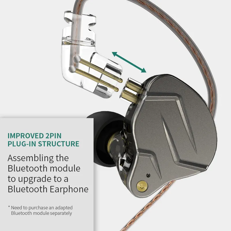 سماعات الأذن الرياضة إلغاء الضوضاء, KZ ZSN برو 1BA + 1DD التكنولوجيا الهجينة HIFI المعادن في الأذن سماعات باس سماعة الرياضة إلغاء الضوضاء سماعة ZSX ZSN برو X ZSTX