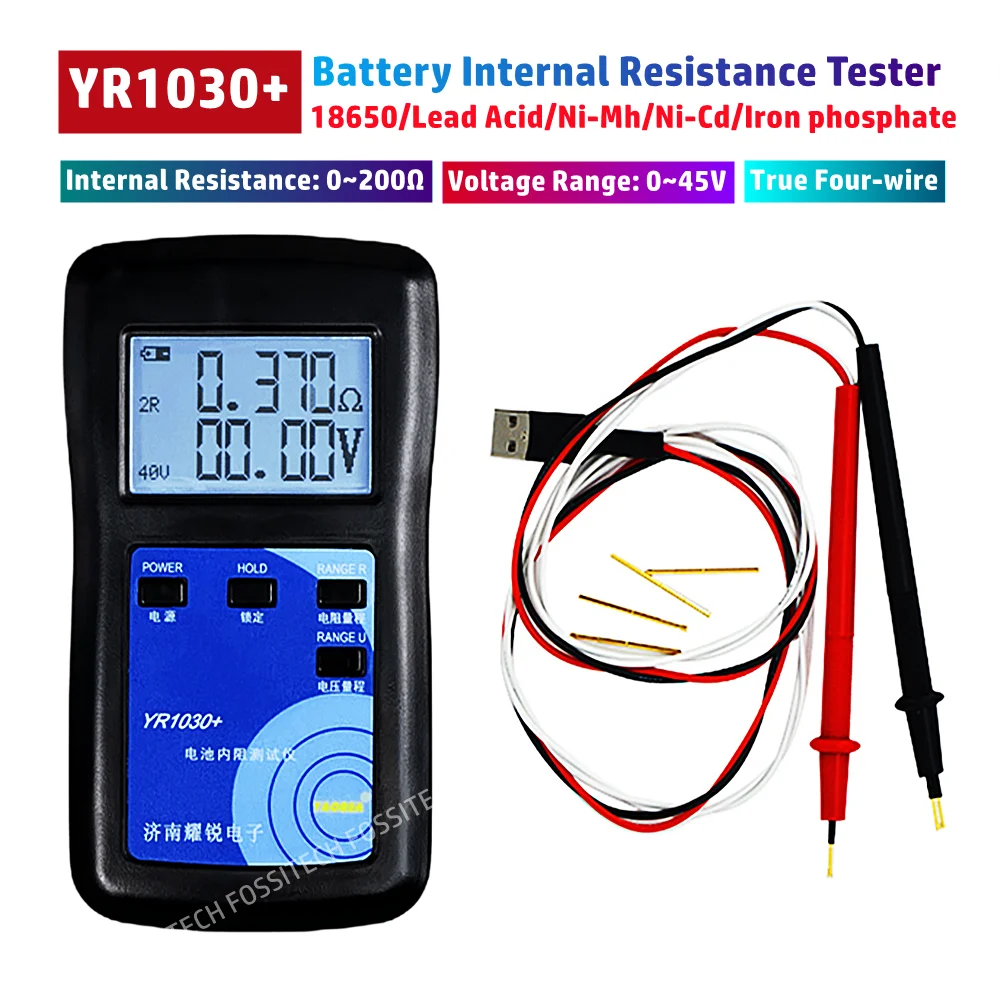 2023 Upgrade YR1030+ 0~45V Battery Internal Resistance Tester 18650 Lithium Nickel Hydrogen Lead Acid Alkaline Battery Tester