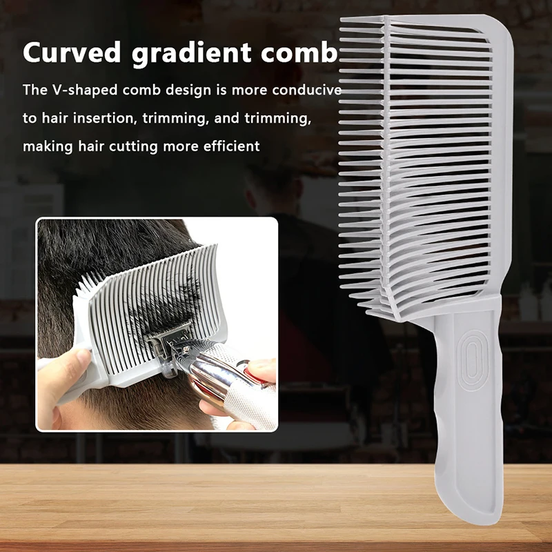 

Professional Barber Clipper Hair Cutting Comb Men Adjustable Curved Flat Top Hair Clipper Fade Brush Salon Styling Tool