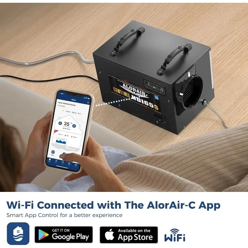 ALORAIR Crawl Space Dehumidifiers, 120 PPD Energy Star Wi-Fi APP Controls Crawlspace Dehumidifiers with Pump and Hose