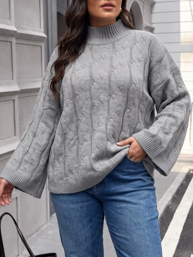 Suéter de Punto Casual de Invierno para Mujer, Talla Grande, Manga Larga, Holgado, Deportivo, para Actividades al Aire Libre, Ropa de Mujer, Talla Extra Grande