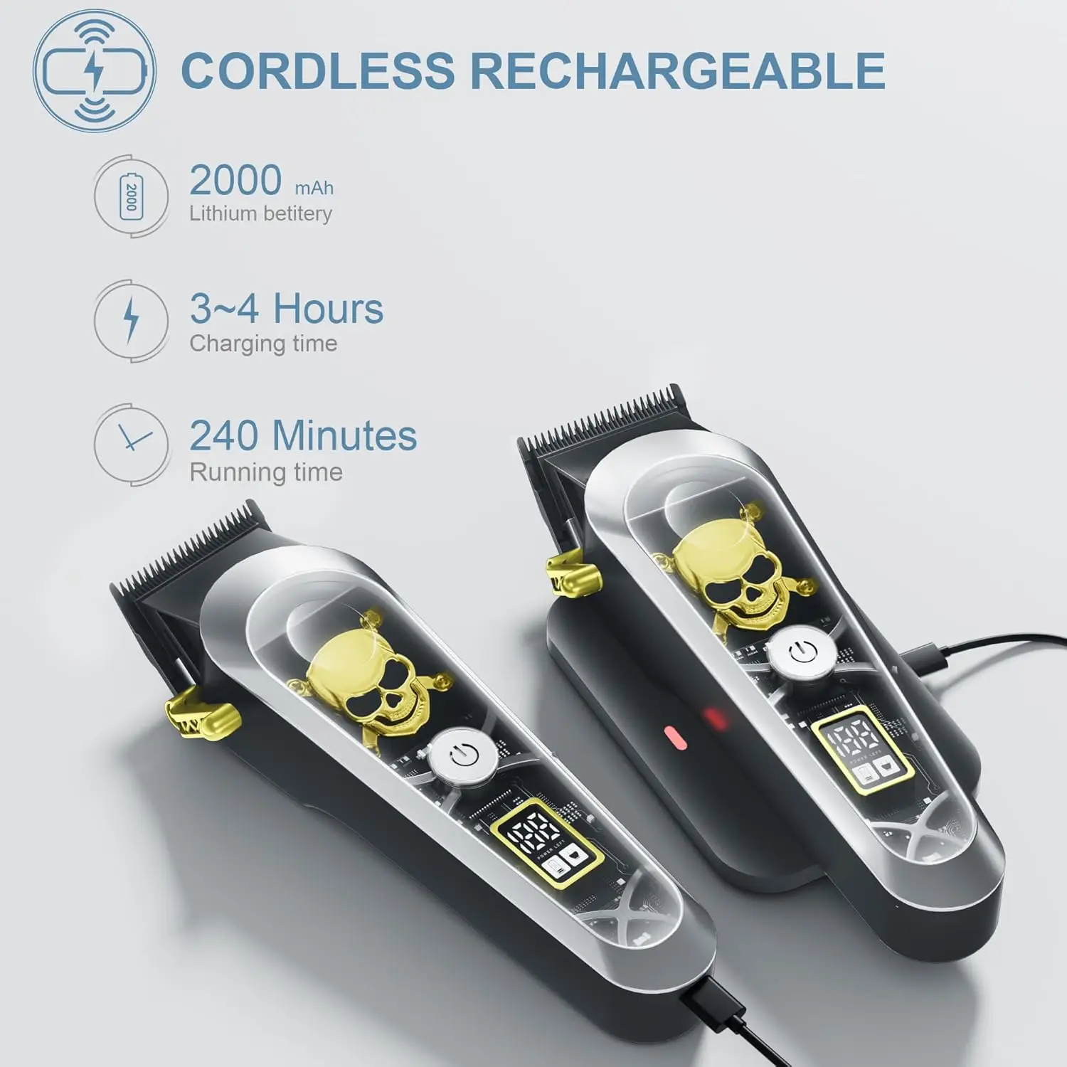 WMARK Professional Hair Trimmer for Men, 90+ Min Battery, USB Charging