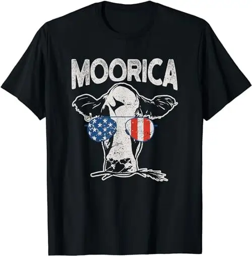 Cow 4Th Of July Moorica Merica Patriotic Cows Usa Flag Farm T Shirt Sweat 48469