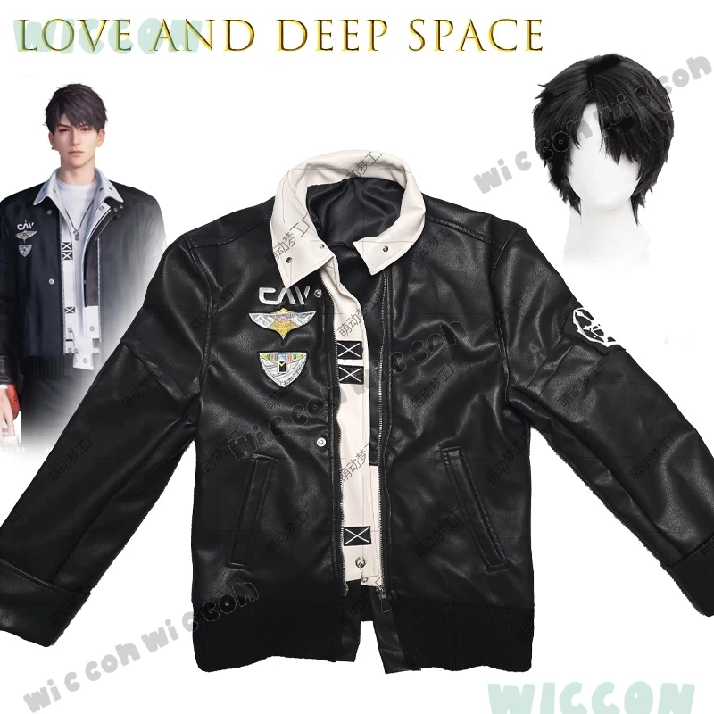 

Y2K ‌‌‌‌‌‌‌‌‌‌‌Love and Deep Space Caleb Cosplay Costume Space Agency Leather Jacket Astronaut Pilot Embroidered Unifo‌‌‌‌‌‌‌‌‌