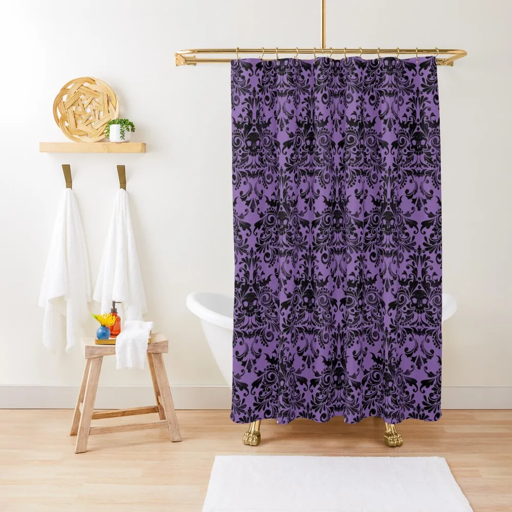 

Skull Damask Pattern Shower Curtain Elegant Bathroom Curtain Bathroom Shower Curtain Set