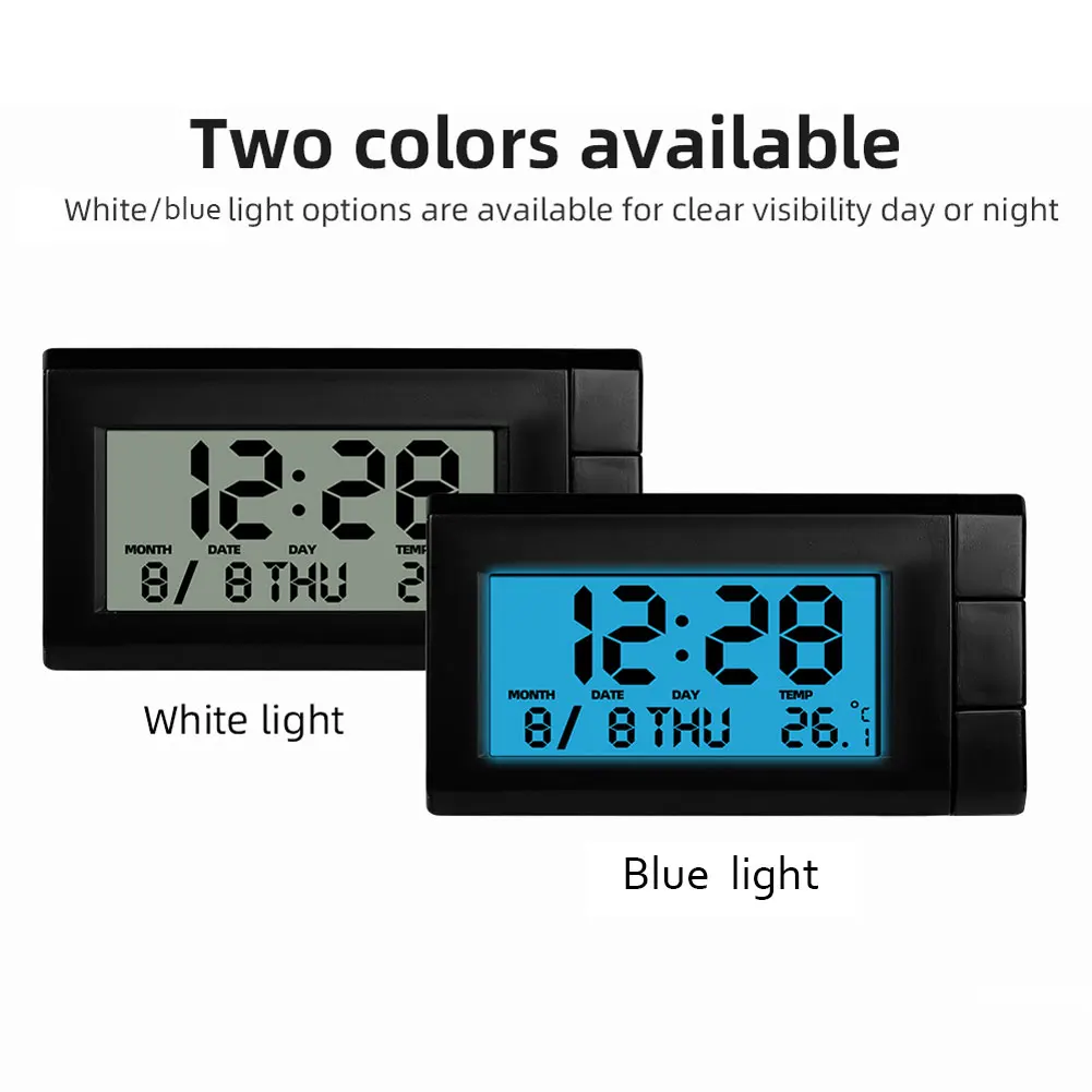 Car Electronic Watch Luminous Auto Temperature Meter 2 in 1 Electronic Temperature Gauge for Car Accessories for Vehicle Parts