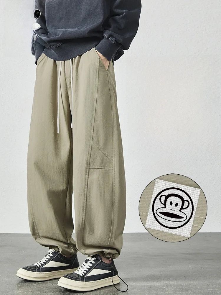 

Khaki Loose Wide Leg Casual Pants for Men Spring New Sle Spring Autumn Wear Comfortable Loose Trousers