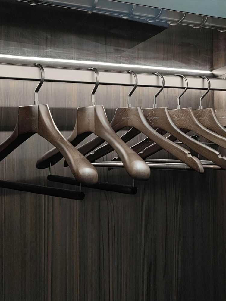 Clothes Hanger Thickened Adult High-End Solid Wood Light Luxury Retro High-End Wardrobe Cloakroom Special Storage Set Gift Box