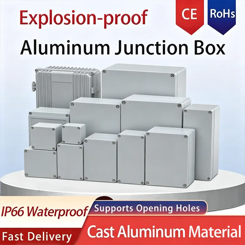 Outdoor IP67 Waterproof Cast Aluminum Junction Box Explosion-Proof Electronic Project Enclosure Case for Industry