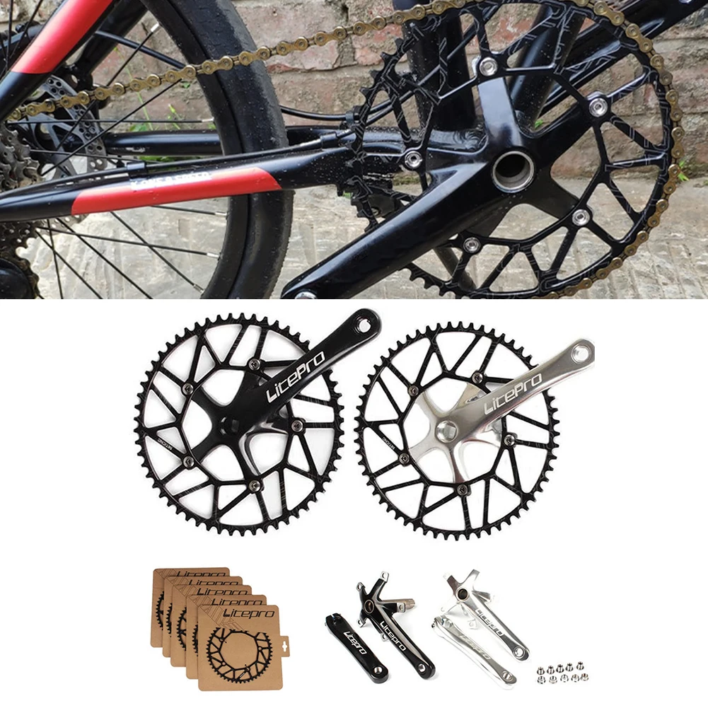 130BCD Folding Bicycle 5 Bolts Crankset 170mm 5 Holes Sprocket 50/52/54/56/58T Chainring For BMX/Road Bike Crank