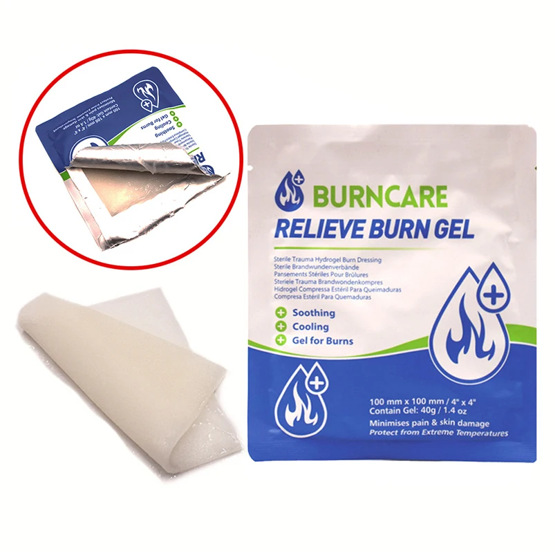 5Pcs Medical Burn Relieve Dressing Emergency Scald Sunburn Burn Care Gel Patch Cooling Soothing Hydrogel Wound Dressing