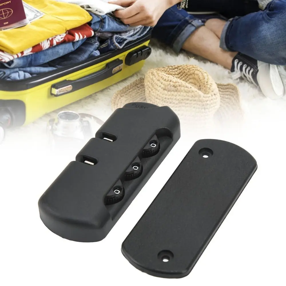 4 Pack 3 Digit Resettable Luggage Combination Lock ABS,Zinc Alloy Black Luggage Password Lock Self-Setting Password