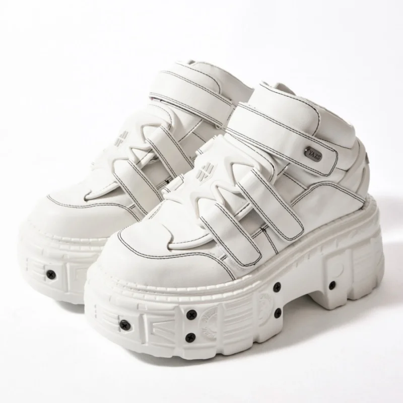 

Metal Decoration Fashion Thick Bottom Hook Loop Women Sneakers Large Size Platform Increasing All Match Casual Trainers Female