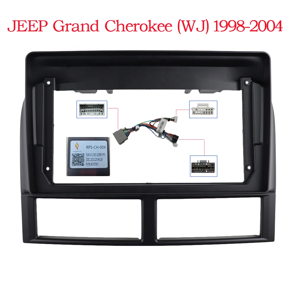 9 Inch Car Frame Fascia Adapter Canbus Box Decoder For Jeep Grand Cherokee 2 1998-2005 Android Radio Dash Fitting Panel Kit