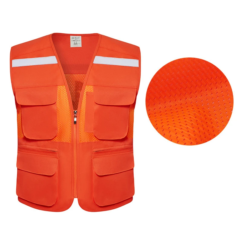 Men Reflective Fishing Vests Outdoor Multi-pockets Sleeveless Jackets Male Summer Breathable Mens Vest Photography Waistcoat