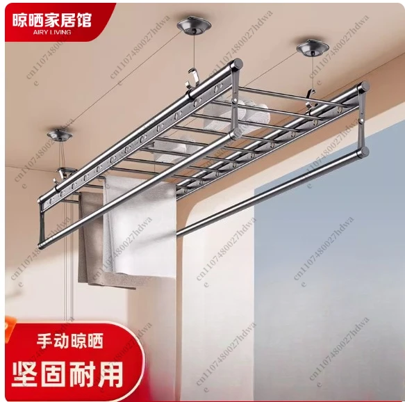 Hand crank  rack Balcony lifting drying rod Household   rod Manual top loading rack Cold clothes hand crank ty