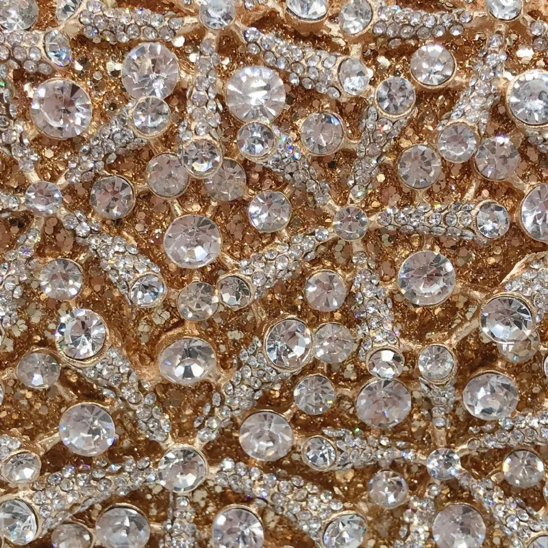 Starfish Diamond Dinner Empty Metal Hard Box Crystal Bag Banquet Dress Clutch Women's Bag Sac De Marque Luxe Femme Handbag Woman