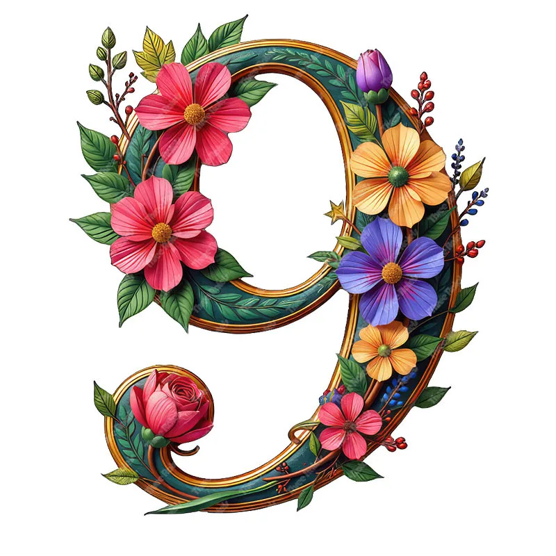 Three Ratels CD168 numbers of branches and flowers Artistic wall stickers for home decoration Celebration decals