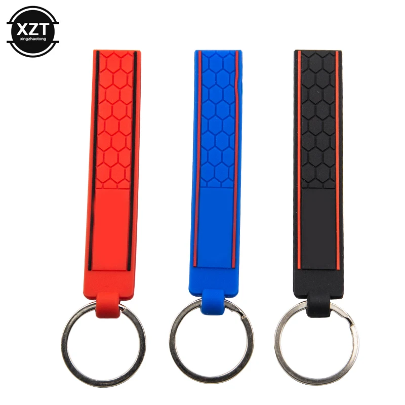 For GTI Logo Silicone Emblem Badge Car Keychain Key Ring for VW Golf MK2 MK3 MK4 MK5 MK6 MK7 Polo Car Styling Auto Accessories