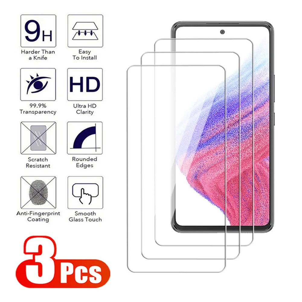 3Pcs Glass For Samsung Galaxy A41 A42 A51 A52 A53 A54 A55 A71 A72 A73 Tempered Scren Protector Samsung S10E Note 10 Lite Film