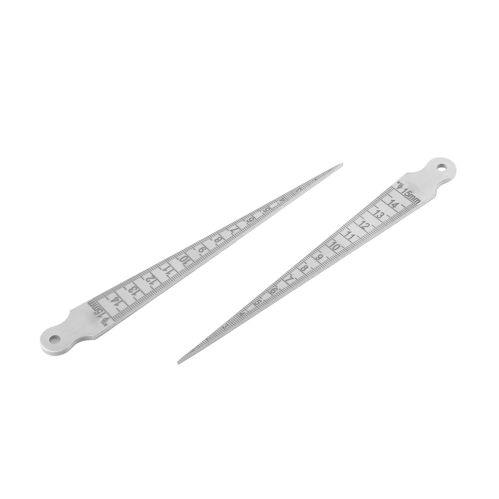 

2Pcs Taper Gauge Feeler 1-15mm Stainless Steel Gap Hole Measuring Tool 0.7mm 2mm Thickness Gauge Set For Measurement Gap