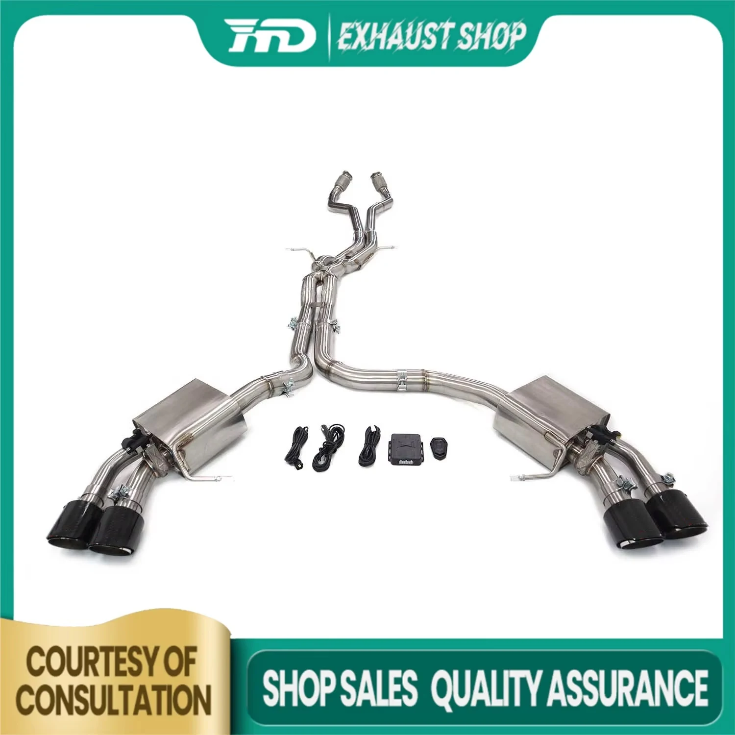 

High Quality Catback For Porsche Macan Turbo 3.6T Stainless Steel Exhaust System Electronic Valve Muffler Tips Resonant Tube HMD