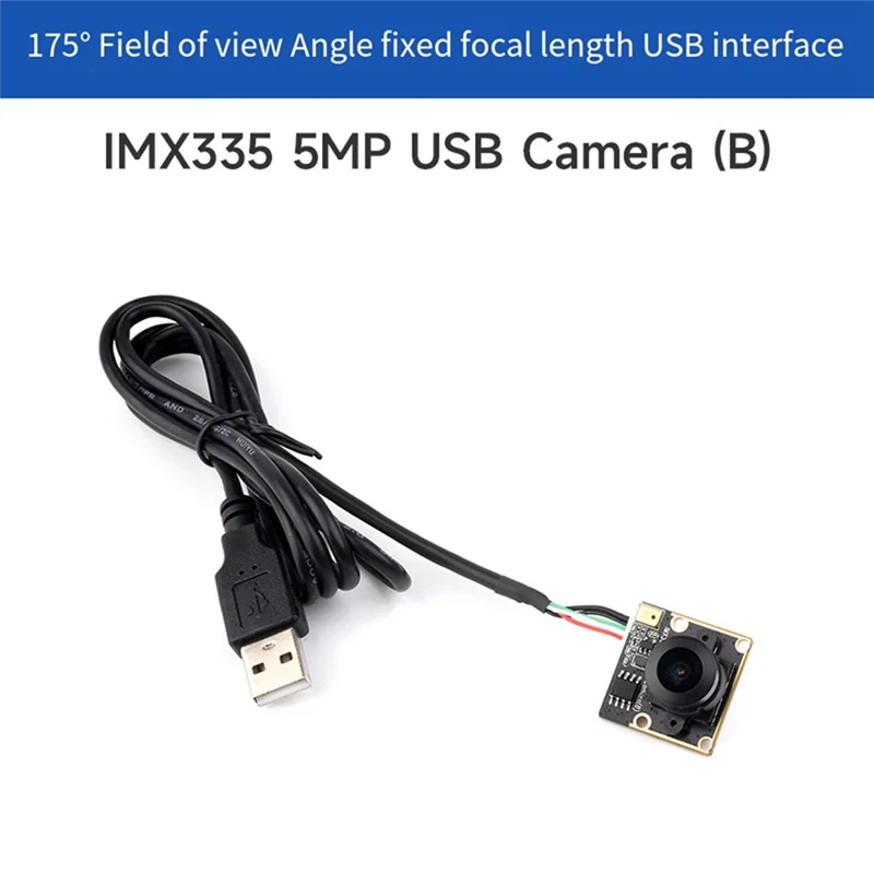 Módulo de cámara USB IMX335 Grabación de vídeo 5MP 2K 175 °   Gran angular 2592X1944 para Raspberry Pi 5 Jetson Orin duradero