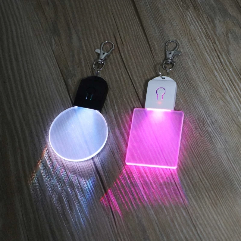 DIY Blank Acrylic Night Light Keychain Mini LED Keychain Rechargeable Light Outdoor Emergency & Daily Use for Kids