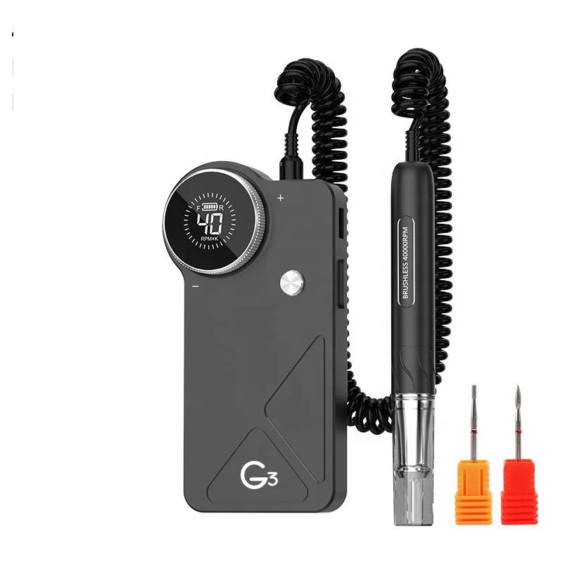 Professional Cordless 15 Hour Rechargeable Nail Drill Machine 40000 RPM 20W 0-40000 Electric Nail File with USB G3