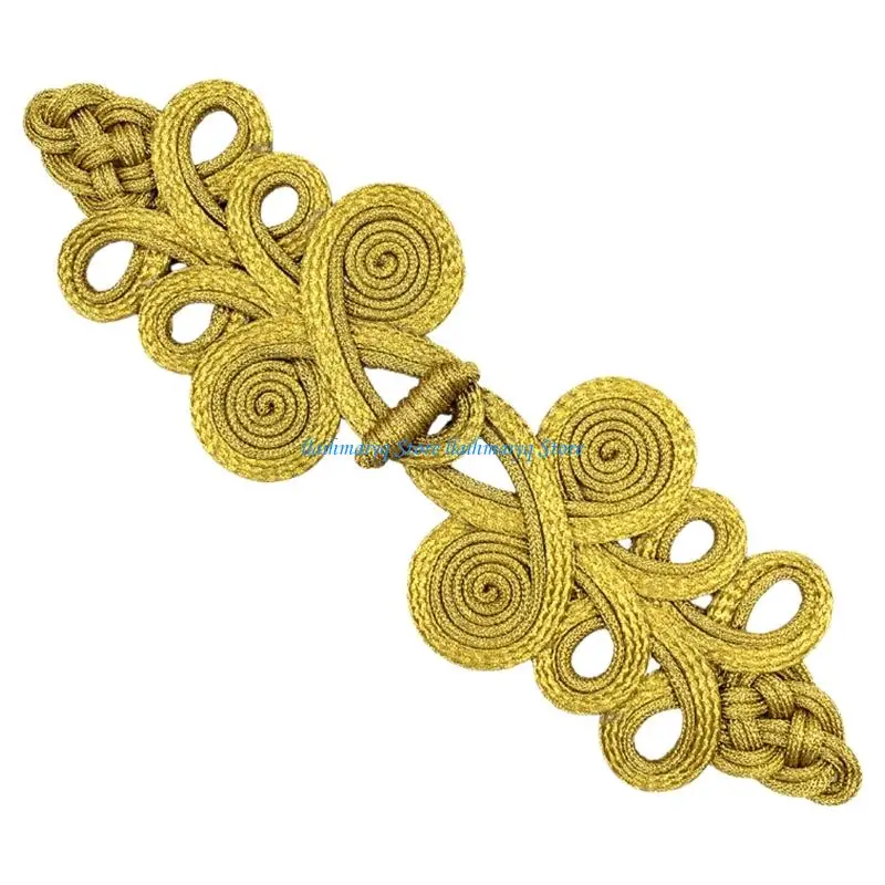 573B Gold Thread Knot Buttons Chinese Knot Closures For Crafting Sewing Accessories