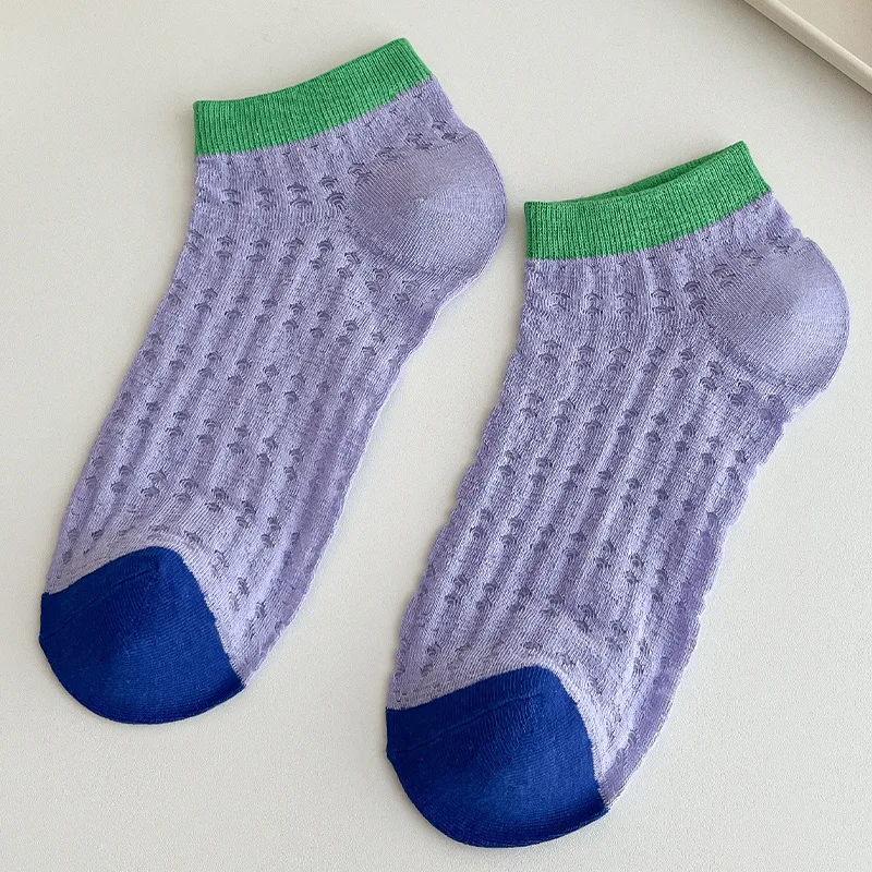 Chaussettes Courtes en Maille de Haute Qualité pour Femme, Accessoire Respirant, Fin, Assressentiavec Tout, Idéal pour Été, 5/10 Paires