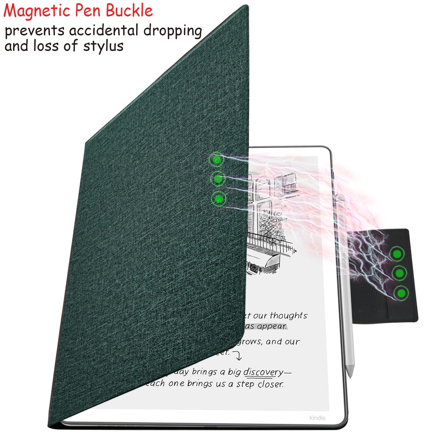Magnetyczne etui z funkcją podstawki do Kindle Scribe/Scribe Colorsoft 11 cali 2025, ultracienka okładka ze skóry PU - zaczep na długopis i automatyczne usypianie/wybudzanie. — zdjęcie produktu 5