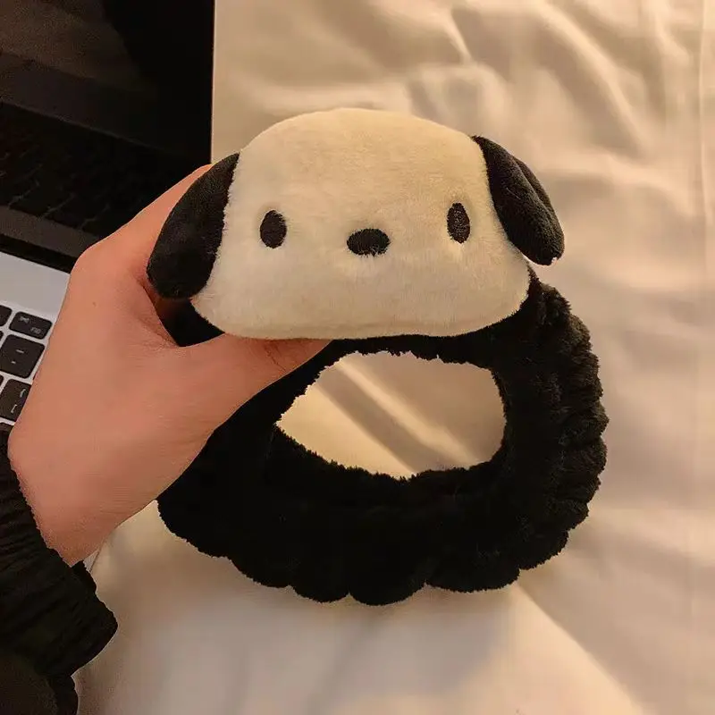 Plush Headband Panda Ears Hair Hoop Wash Face Hair Holder For Women Furry Hairbands Cartoon Head Hoop Makeup Hair Access