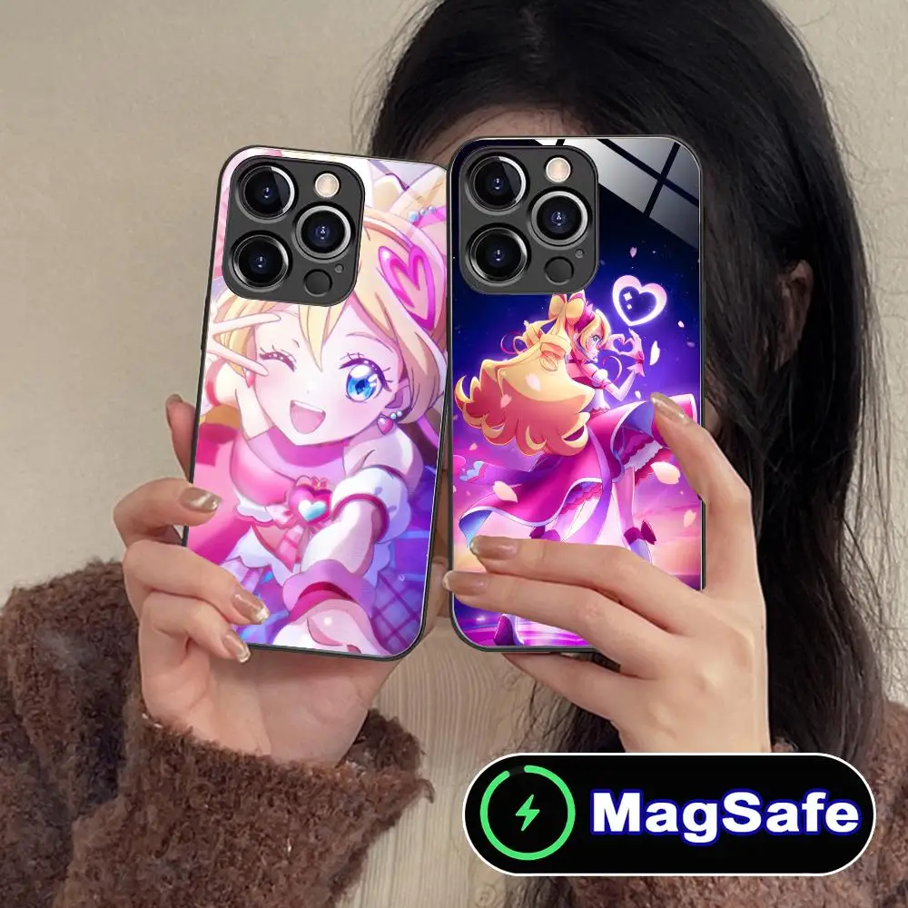 

Sakura Uta Cure Idol Glass MagSafe Mobile Phone Case for iPhone 17 16 15 14 13 12 11 Air Pro Max Plus Mini Colorful Cover