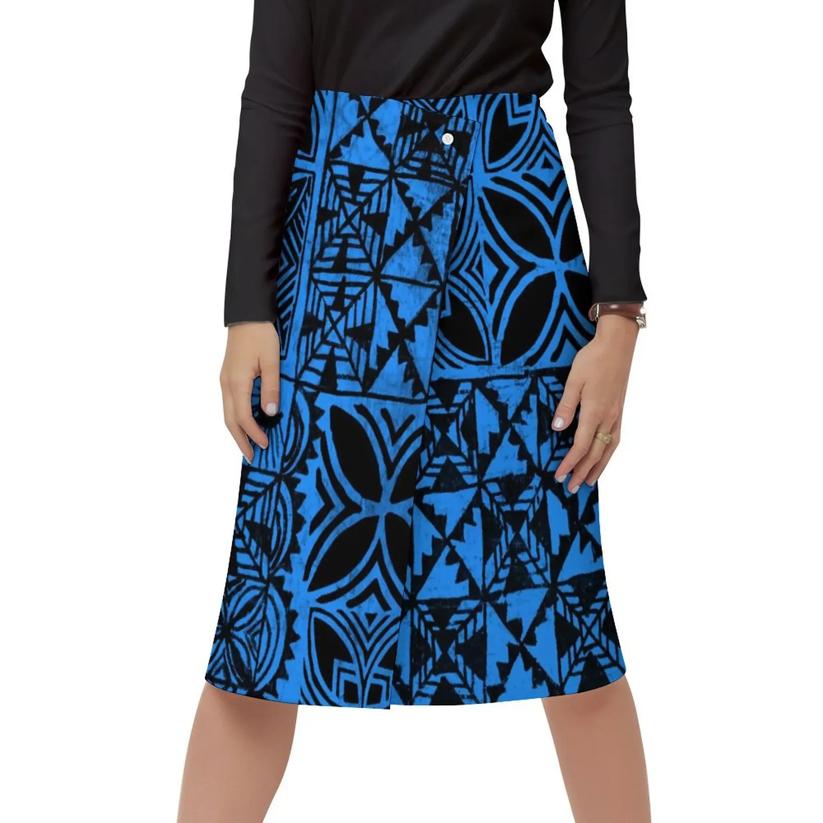 

Fashion Sexy One Button Casual Holiday Dress Custom Tribal Ethnic Style Custom Polynesian Ladies Fashion Skirt
