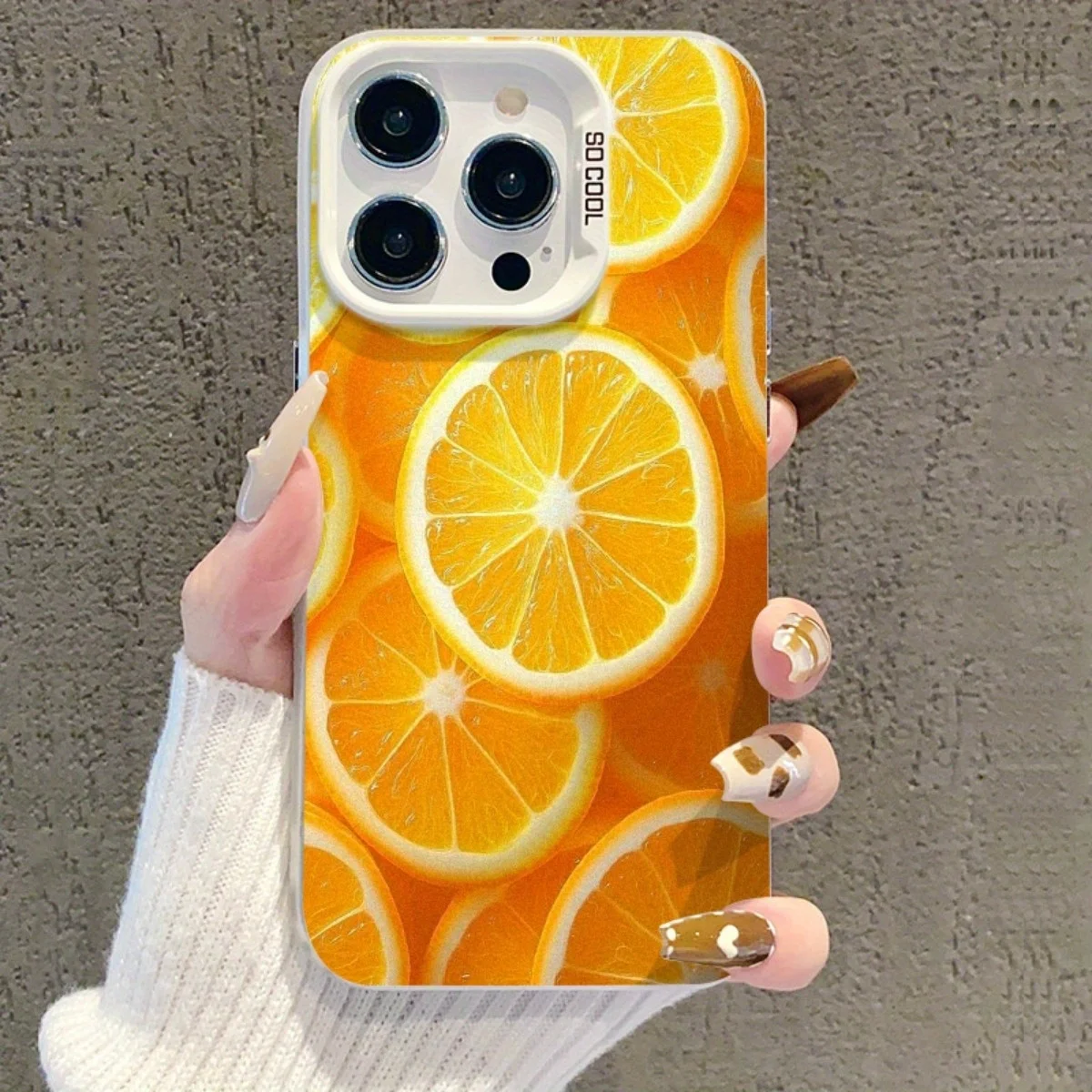 

Orange slice pattern design phone case for iPhone 16 15 14 13 12 11 Pro/ Max/Plus shock-proof rear cover anti-fingerprint