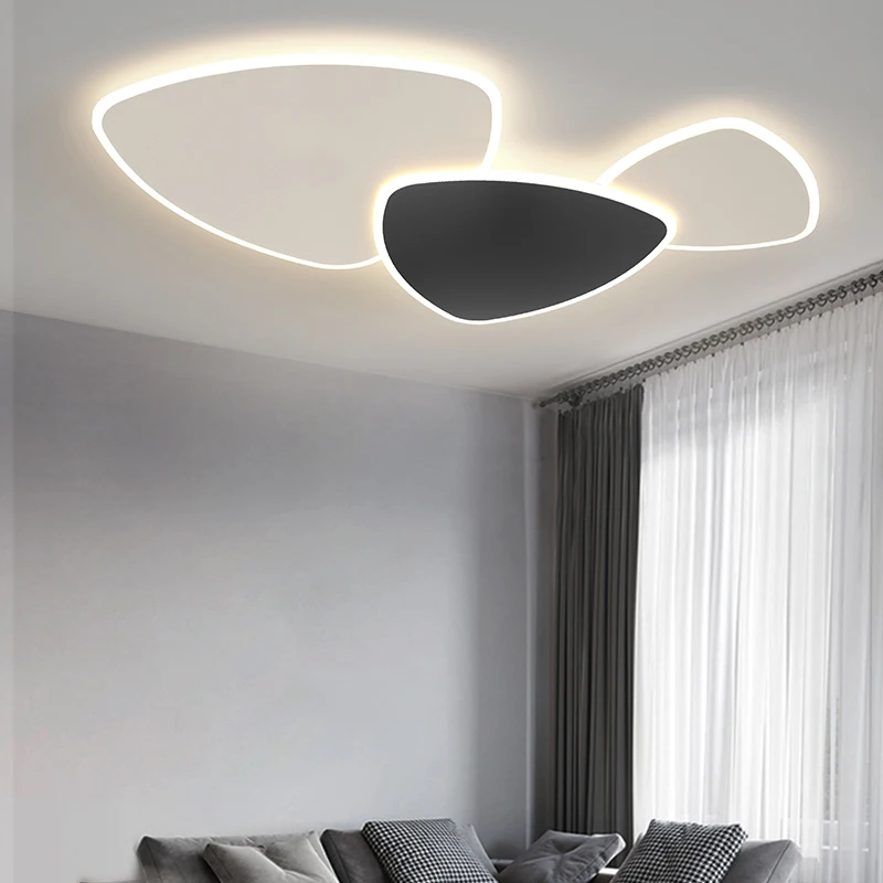 Lámpara de techo para sala de estar, luces de comedor, simple, nórdica, moderna, blanca y negra, LED, Lámpara decorativa para el hogar