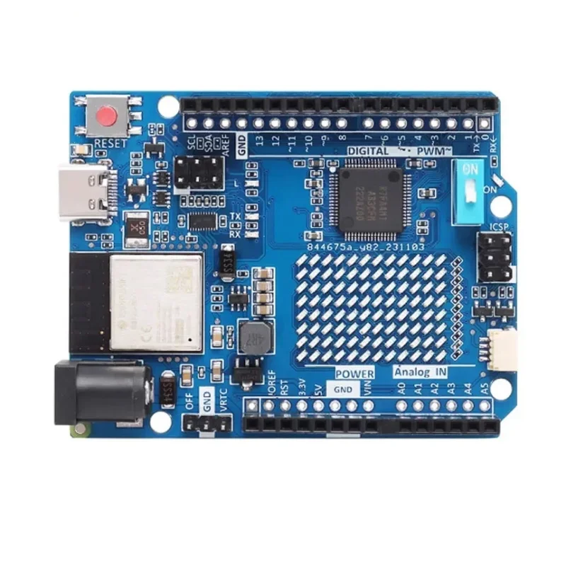 The improved version of UNO R4 development board is compatible with the official R4 WIFI/MINIMA motherboard microcontroller