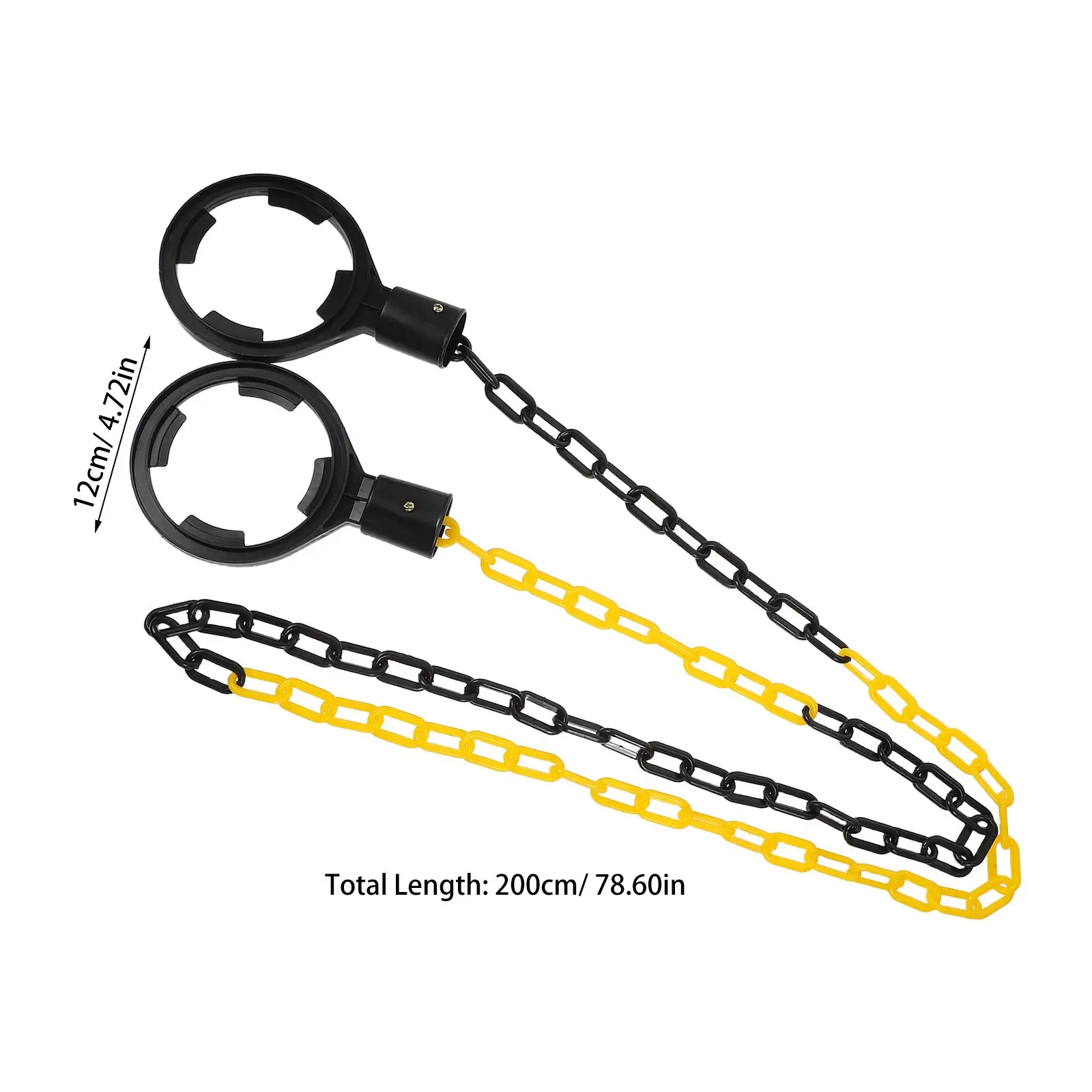 Corrente de barreira de segurança de tráfego de plástico, correntes de isolamento de aviso ajustáveis de alta visibilidade para tráfego de controle de multidão