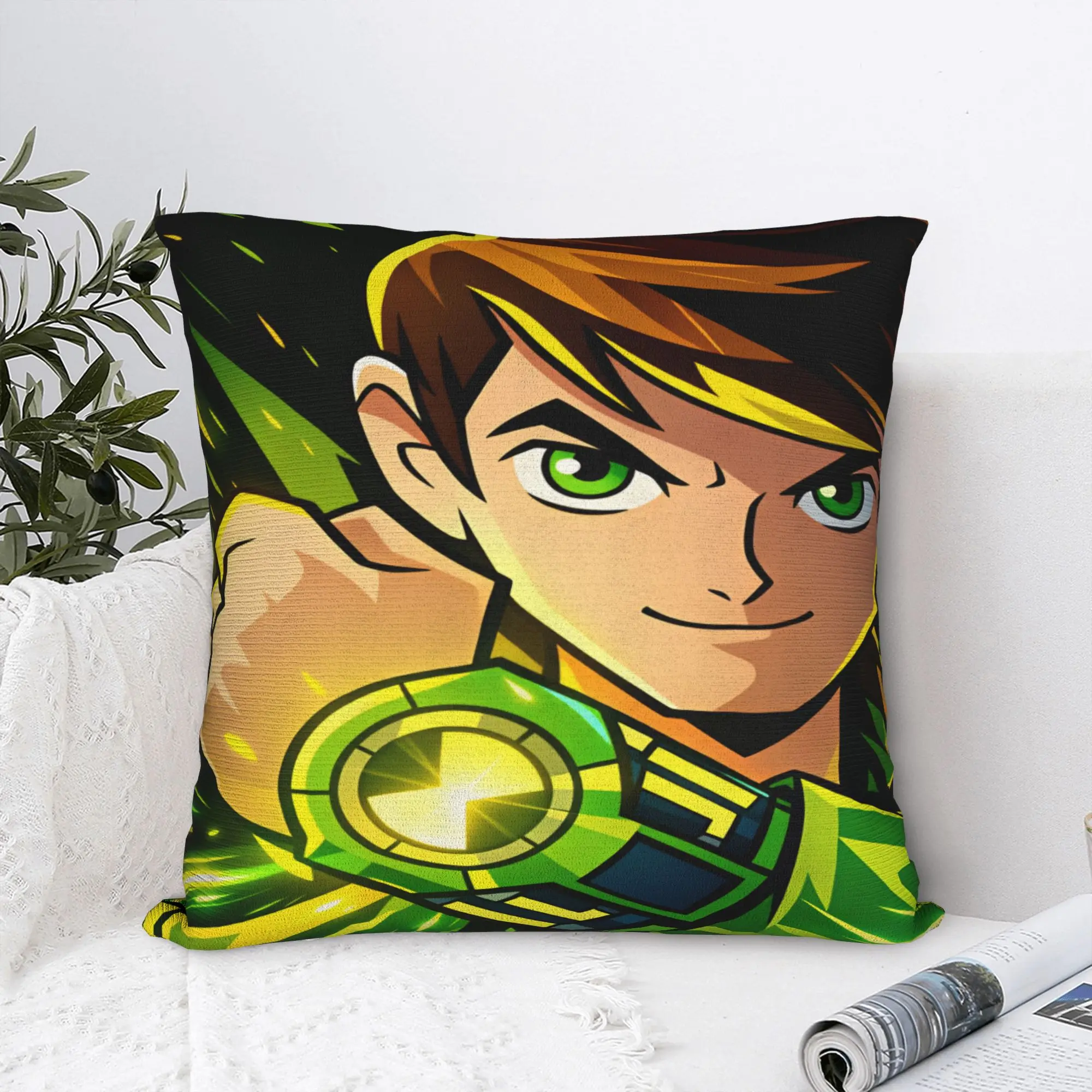 Ben 10 Cartoon Pillow Case  Comfy Pillow Cover For Sofa Home Decor Kawaii Pillowcases