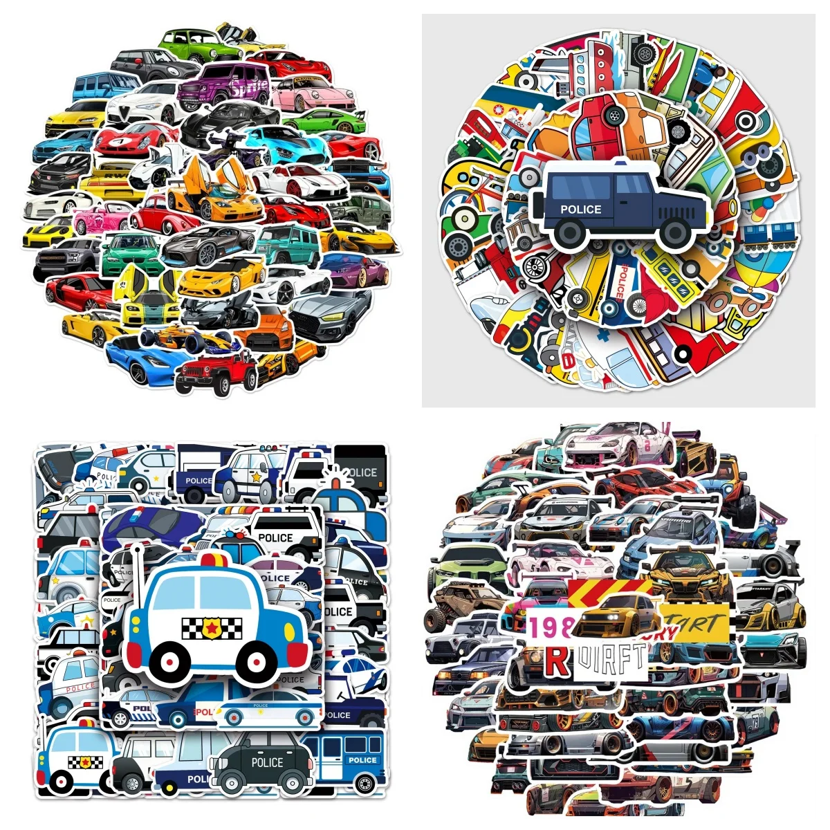 10/30/50PCS Cartoon Vehicle Paint Sticker Decoration Notebook Guitar Suitcase Bike Scrapbook Waterproof Sticker Wholesale