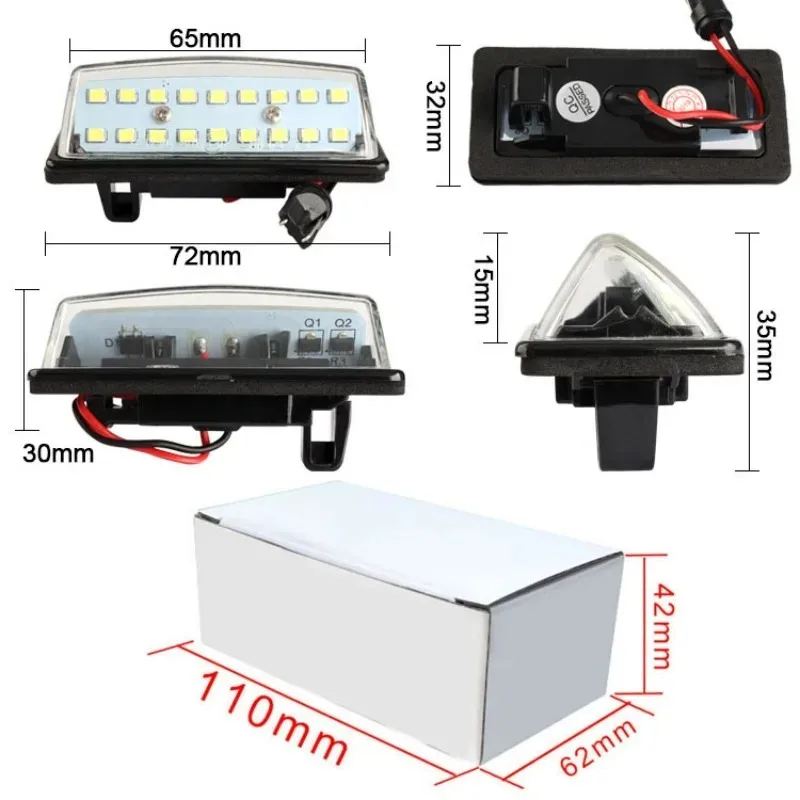 

Hot For 2pcs Nissan TEANA J31 J32 Maxima Cefiro Altima Rogue Sentra Infiniti 12v SMD Car LED License Plate Lighting