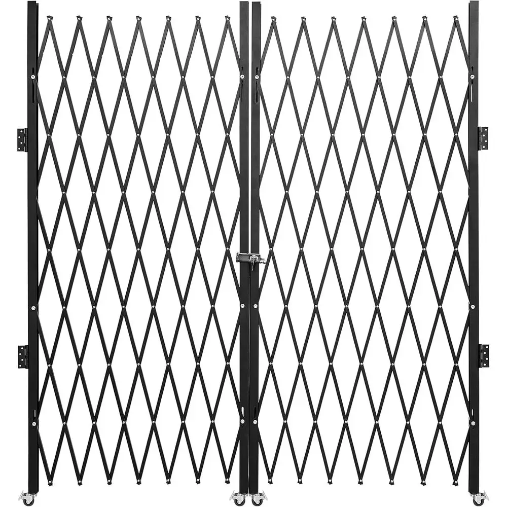 

Expandable Steel Security Gate, 87 High x 150 Wide, with Key-Lockable Scissor Door Feature
