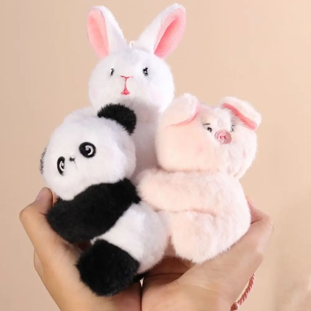 Animais de pelúcia boneca magnética chaveiro coelho porco pingente panda brinquedo de pelúcia dos desenhos animados pequeno plushie chaveiro de pelúcia boneca crianças brinquedo