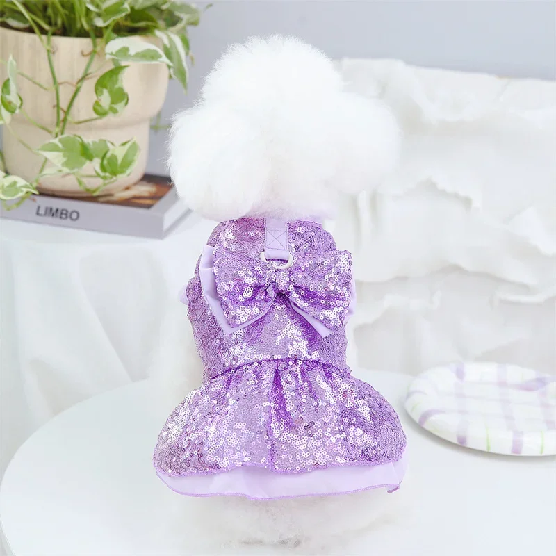 

Dog Clothes Sequins Dress Summer Pet Skirt Cat Puppy Poodle Chihuahua Yorkshire Pomeranian Shih Tzu Small Dog Clothing Costume