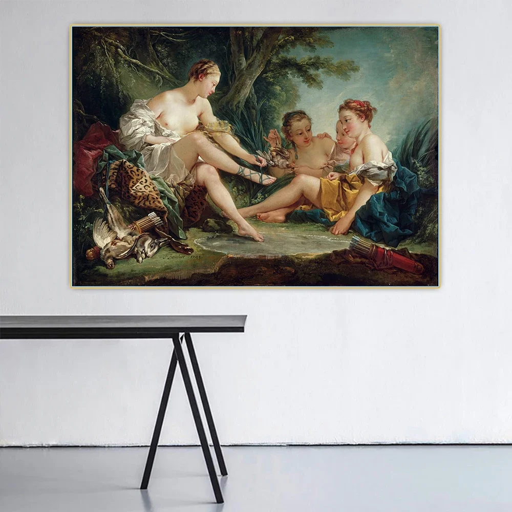 Citon Francois Boucher《Diana Returning from the Hunt》Canvas Oil Painting Artwork Picture Wall Decor Background Home Decoration