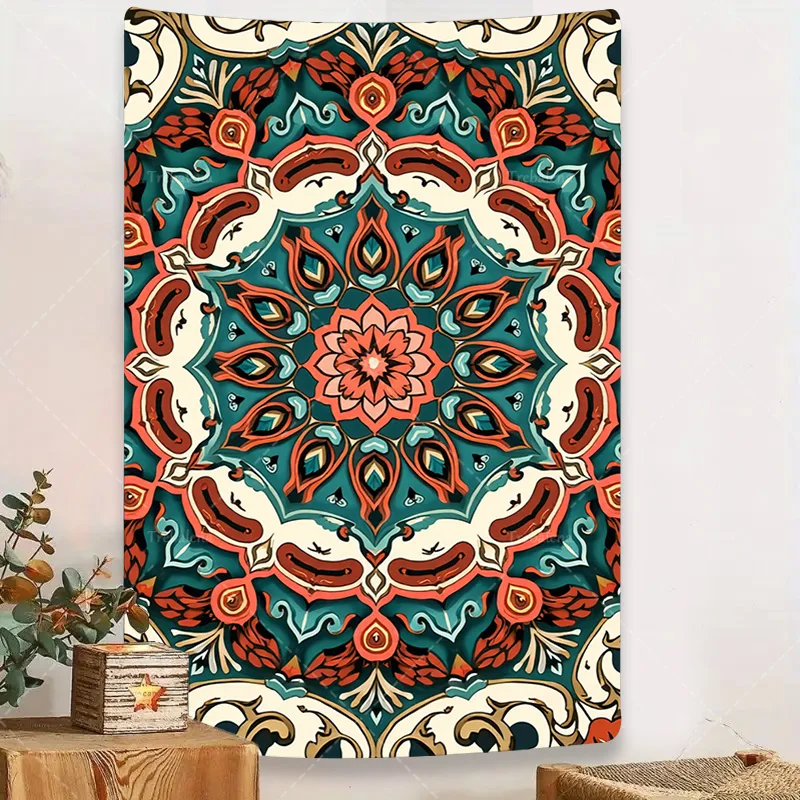 

1pc Wall Tapestry Boho Mandala Tapestry - Vibrant Floral Design for Wall Decor