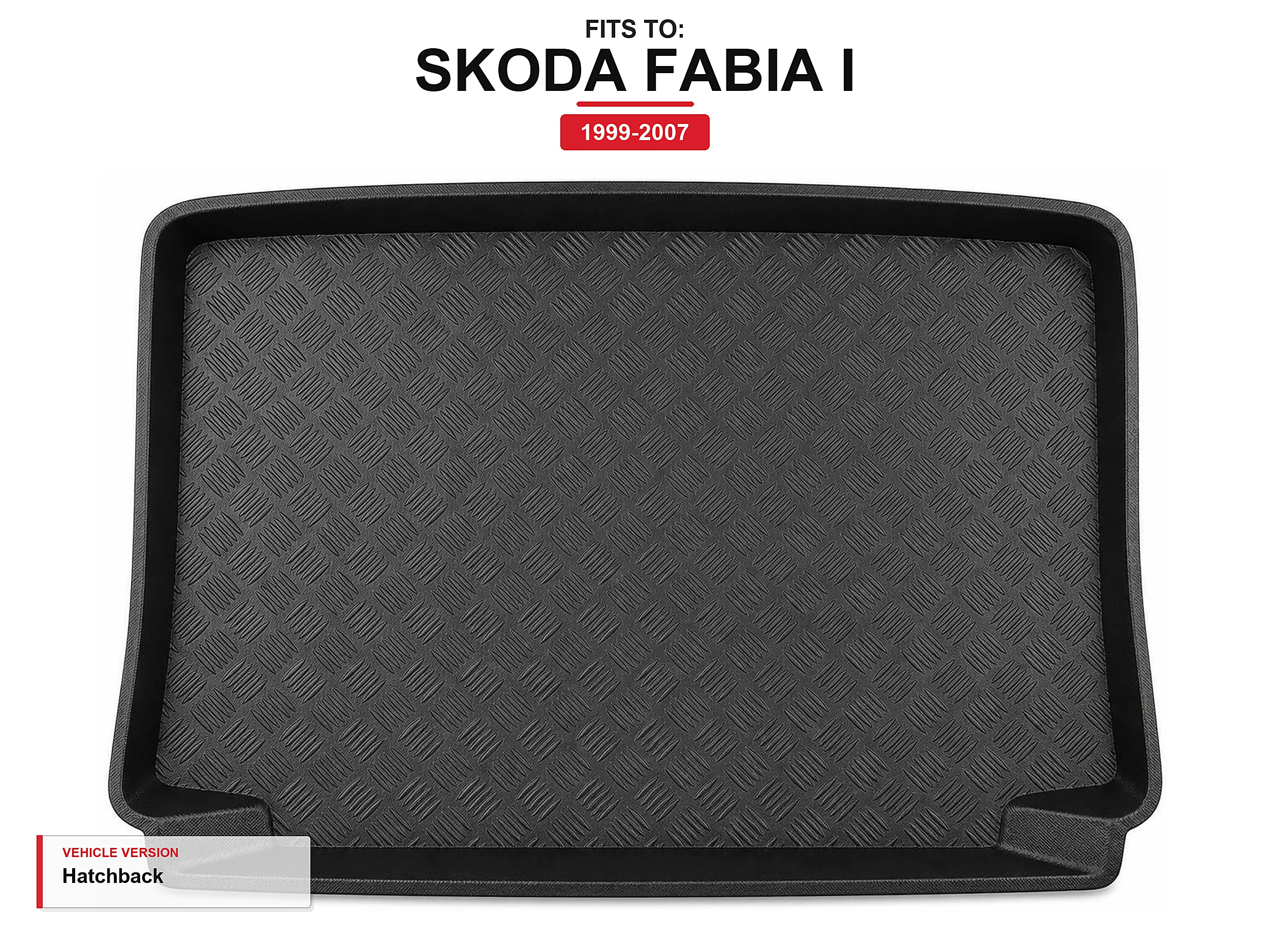 Kofferbakmat met rand voor: Skoda Fabia I 1999-2007 Hatchback