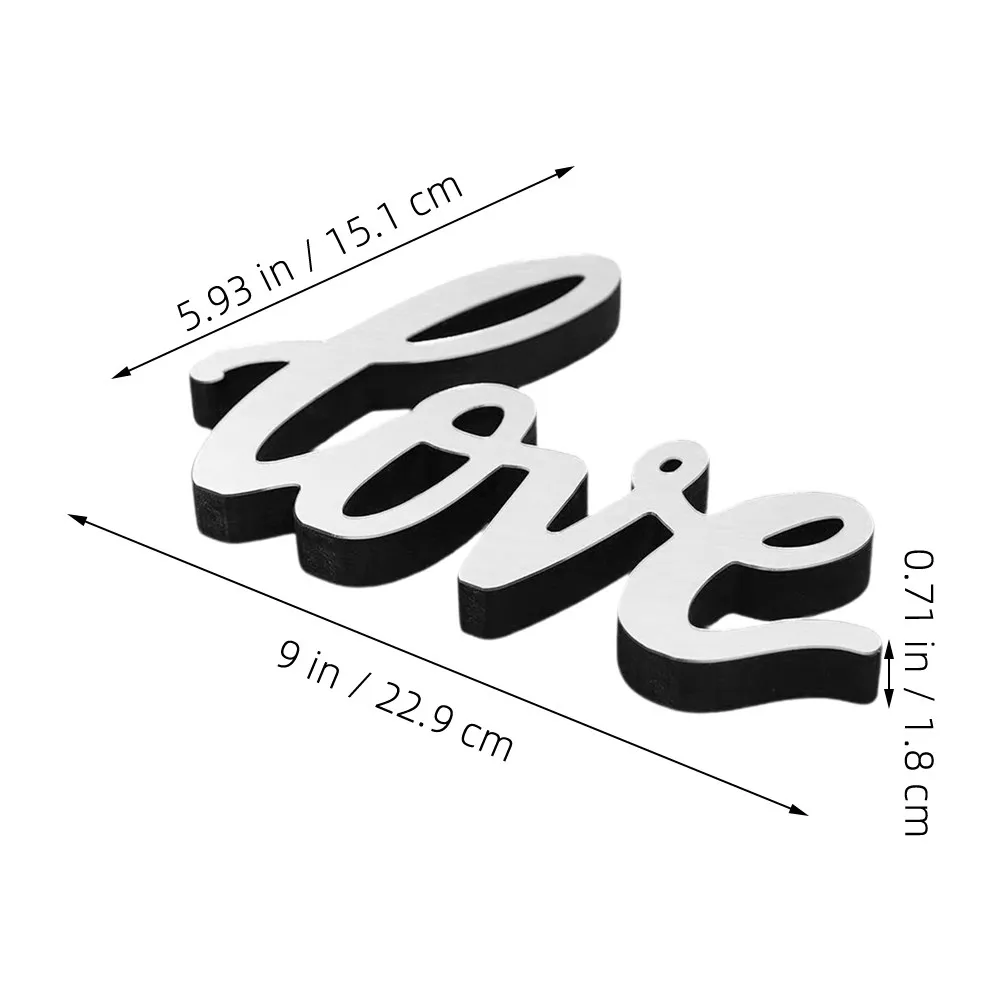 Acrylic Mirror Surface Love Letter Sign Desk Ornament Elegant Minimalist Desktop Decor for Office Home Study Room Workspace