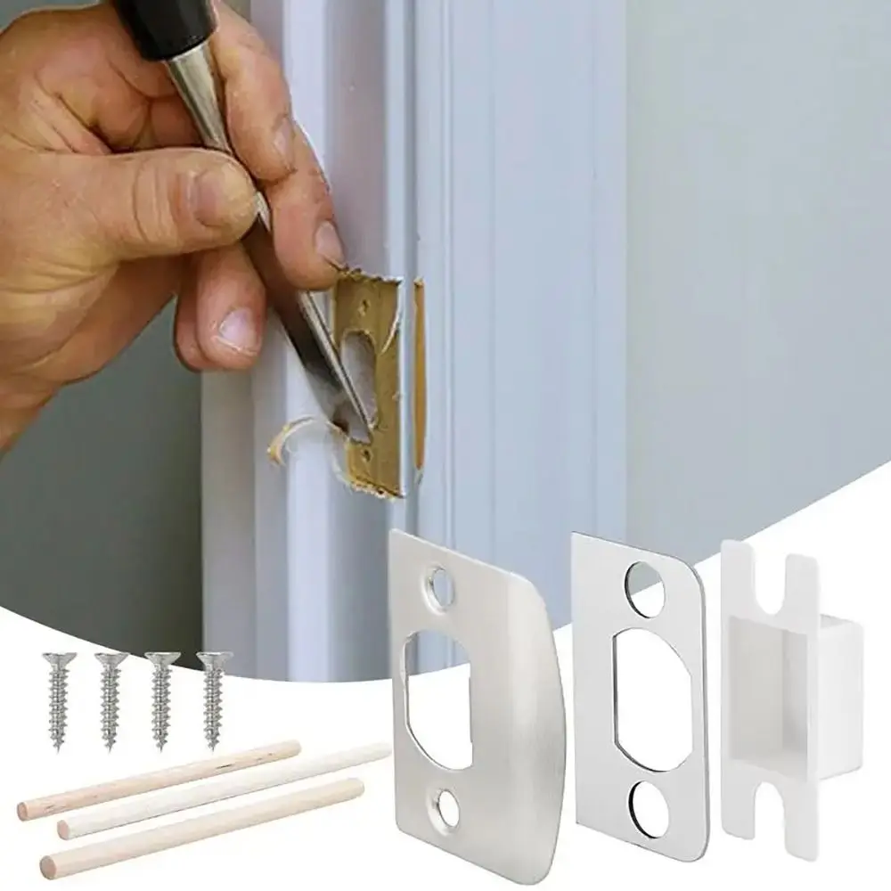 Standard Size Door Strike Plate Stainless Steel Multi-functional Door Latch Restorer Universal Security Striker Plate